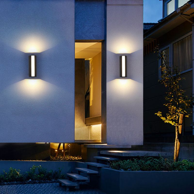 Modern Wall Sconce 1 illuminazione nero in alluminio nero illuminazione montata per giardino