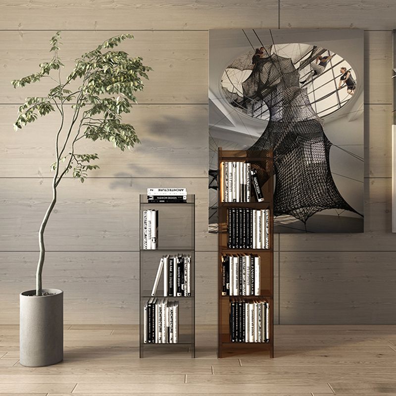 Vertical Scandinavian Standard Bookshelf with Acrylic Frame and Shelf