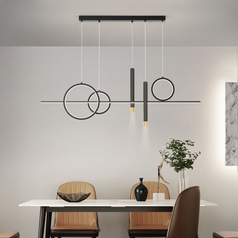 Luz de techo lineal Luz Modern Metal Island Pendants