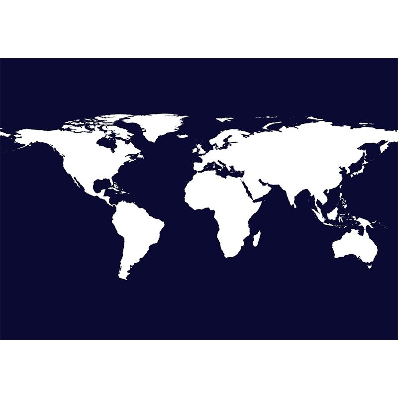 Partial Area Map Contemporary Living Room Wall Decor, Moisture Resistant