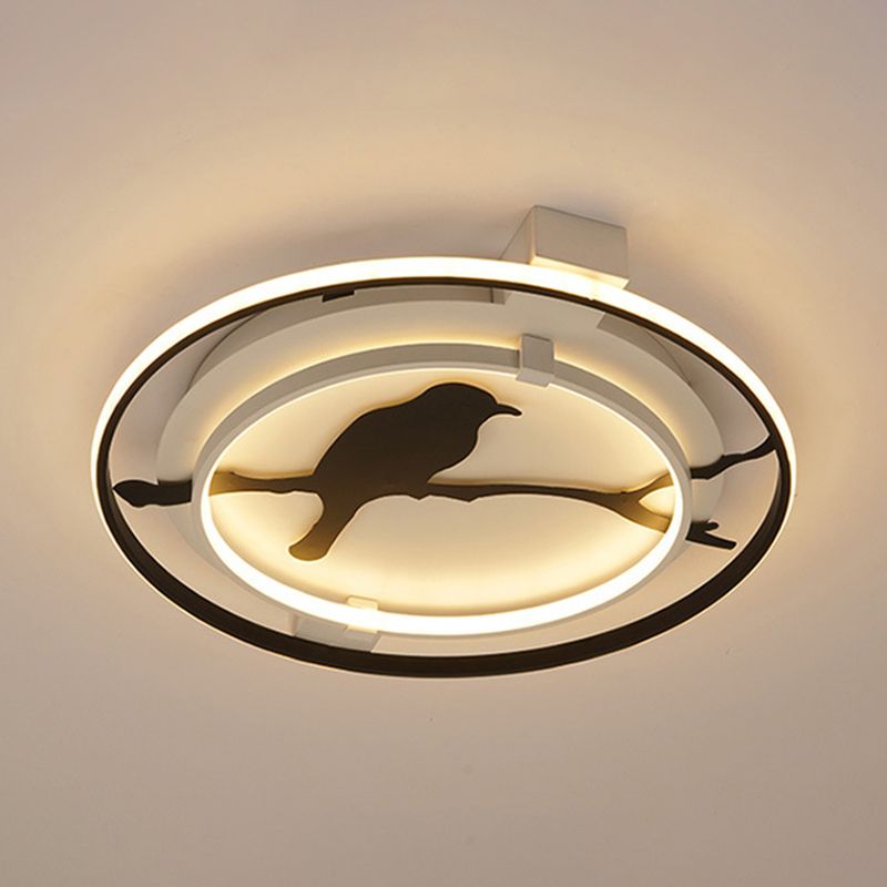 Bagno Camera da letto Bird Plafoniera Lampada da soffitto acrilica in finitura nera