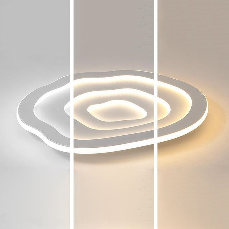 Single Modern White Flush Mount Lighting LED Acrylic Ceiling Light for Bedroom