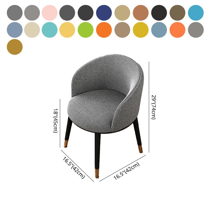 Contemporary Leather Home Arm Chair Solid Back Matte Finish Dining Chair