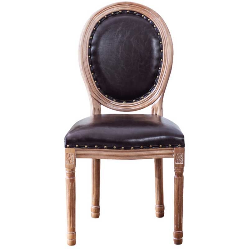 Solid Wood Country Style Dining Room Chair Matte Finish King Louis Back Side Chair