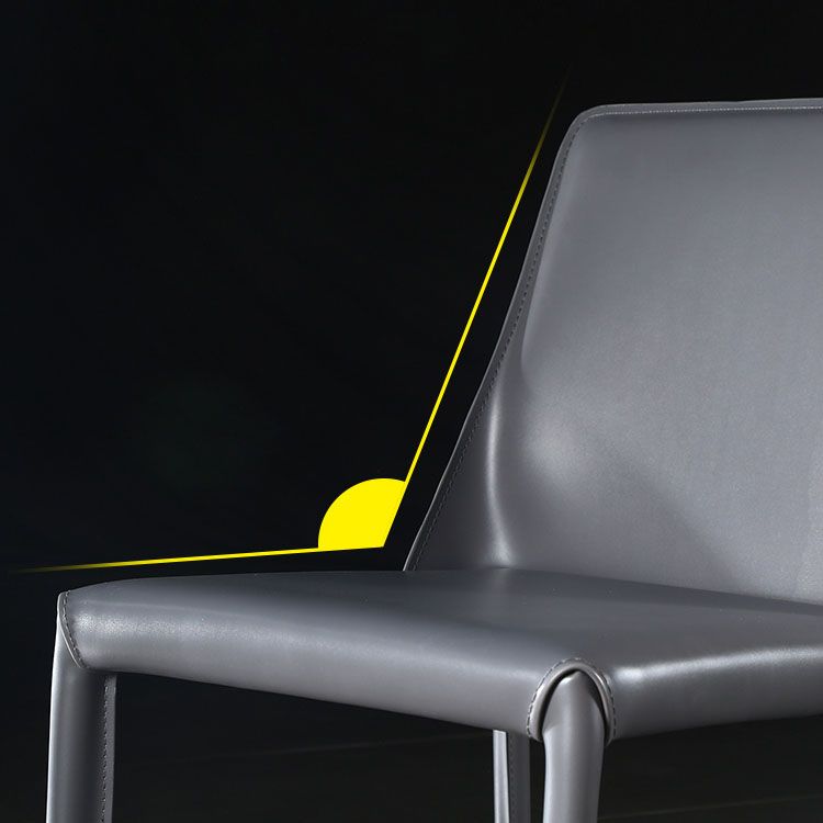 Eigentijdse stijl eetstoelen armloze zijstoel met metalen benen voor keuken (set van 2)
