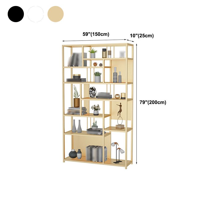 9.84"W 78.74"H Bookshelf Open Back Glam Style for Study Room Home Office