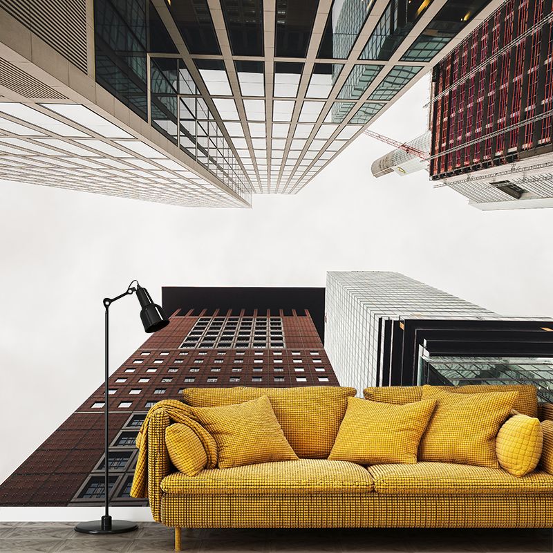 Photography Horizontal City Wall Mural Decal Moisture Resistant for Meeting Room