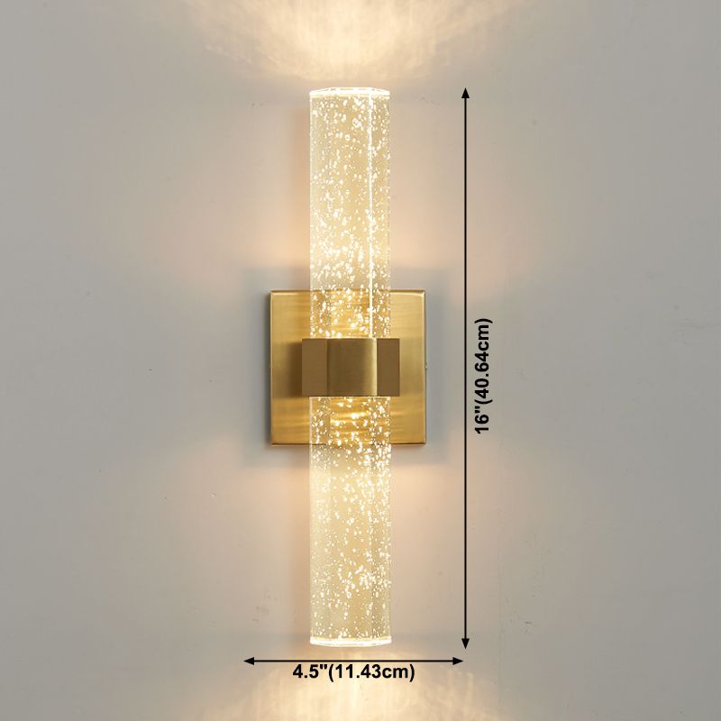 Lineare 2 Leichter Wandleuchten moderner Kristallwandmontageleuchte in Gold