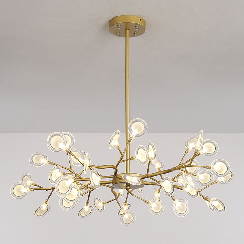 Candelera de lámpara de lámpara colgante posmoderna enchufefirlies lámpara de techo de vidrio para sala de estar