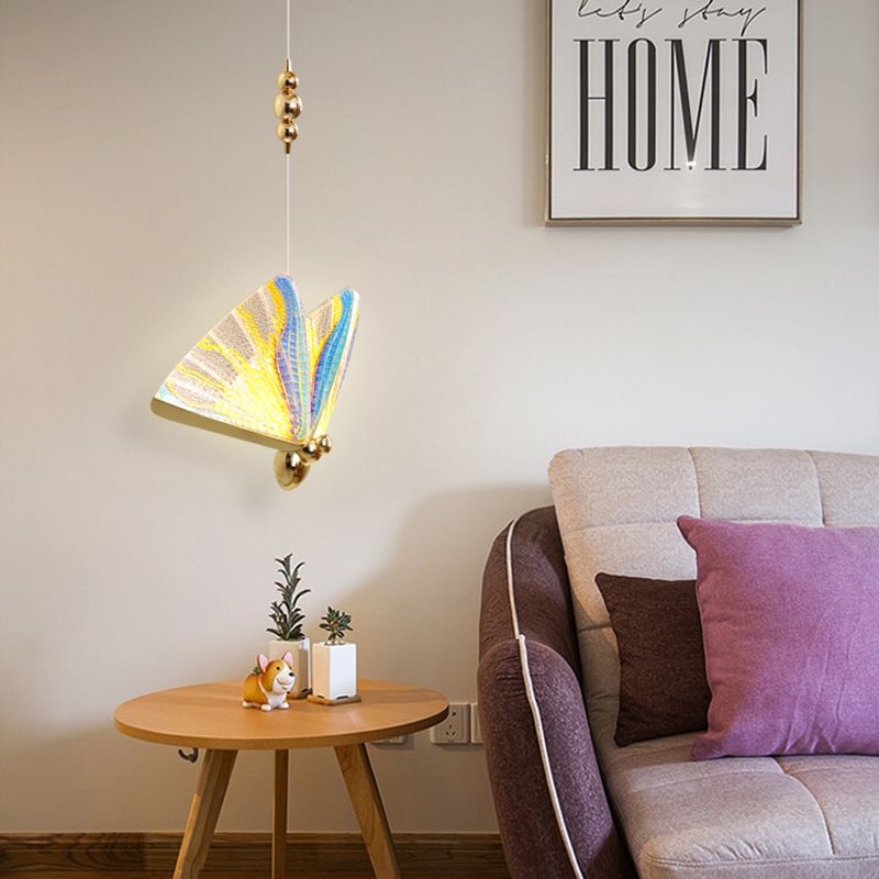 Metal Butterfly Ceiling Pendant Light Modern Style LED Pendant Light Kit for Bedroom