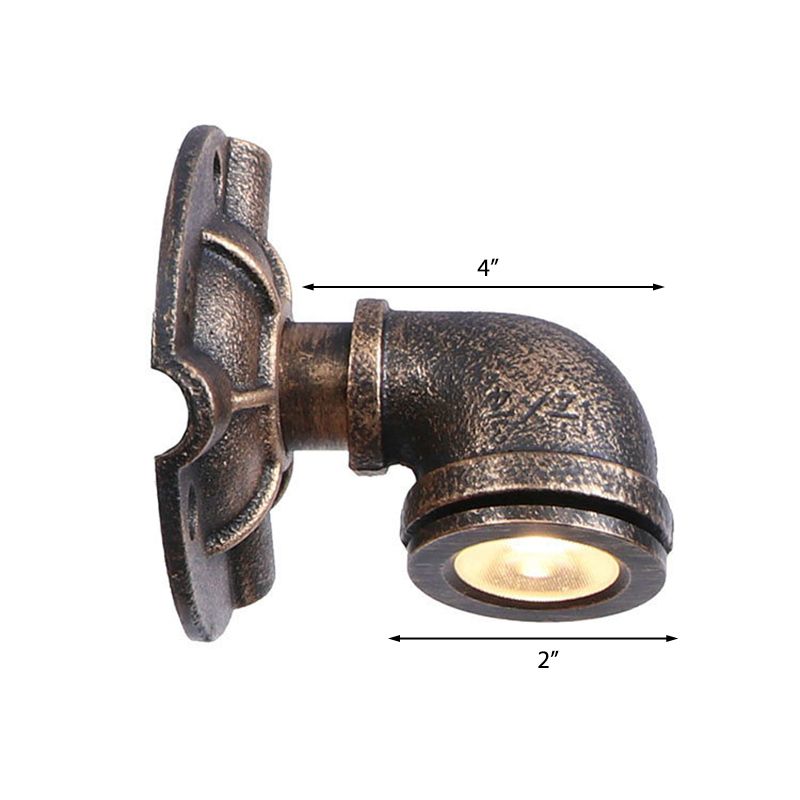 1 Kopfwasserpfrohrwand Licht Leuchten Vintage Industrial Bronze -Metallwandlampe für Korridor