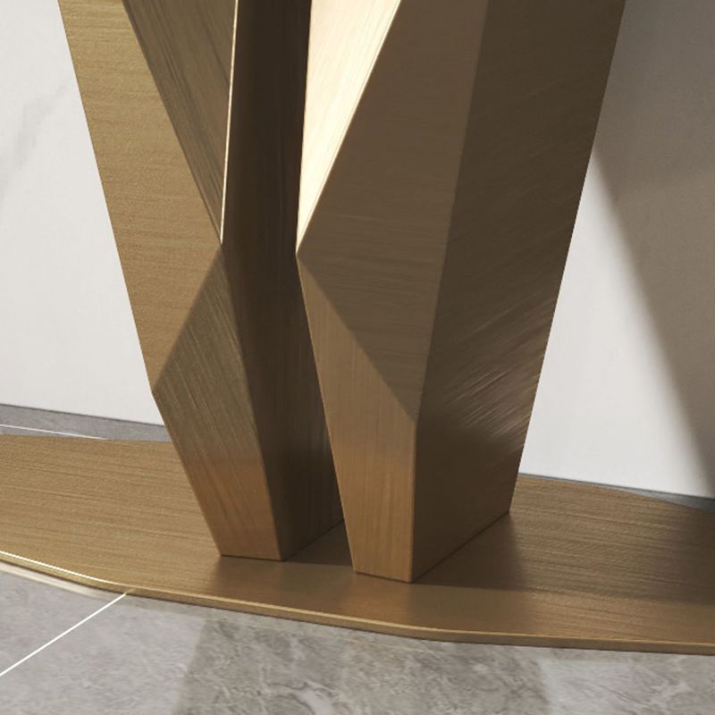 Rectangle Shape Contemporary Console Table Gold Stone Console Sofa Table