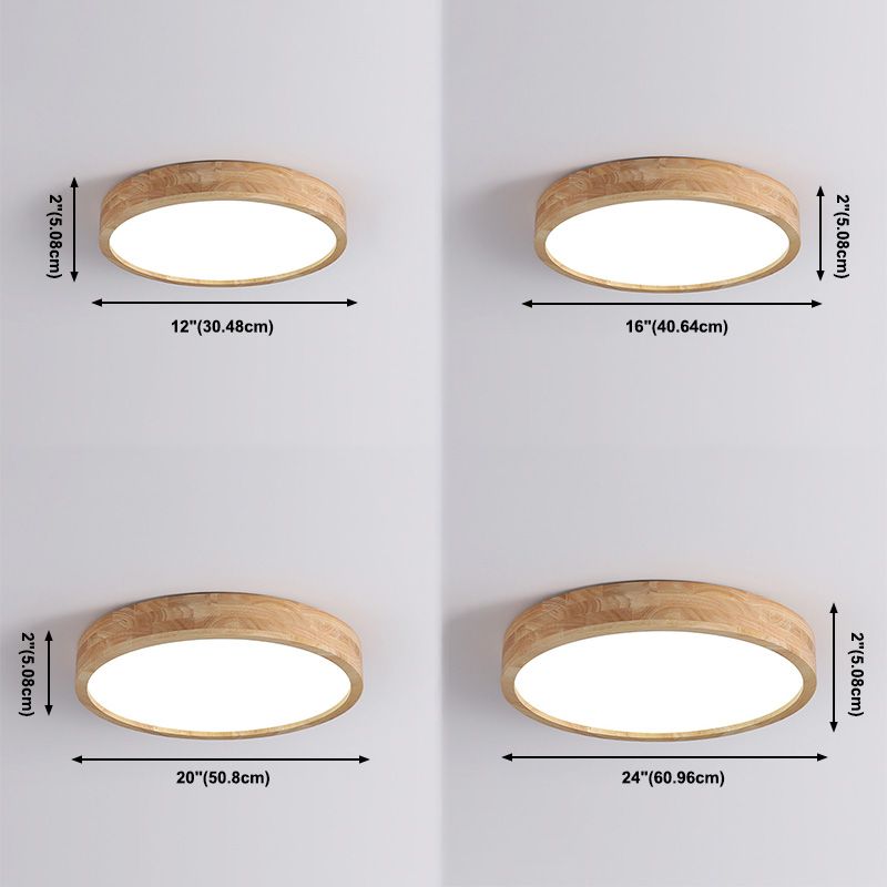 Lámpara de techo circular de montaje empotrado con arte en madera para sala de reuniones de oficina