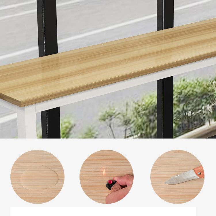 Metal and Wood Rectangular Table, Modern Style Home Living Room Kitchen Bar Table