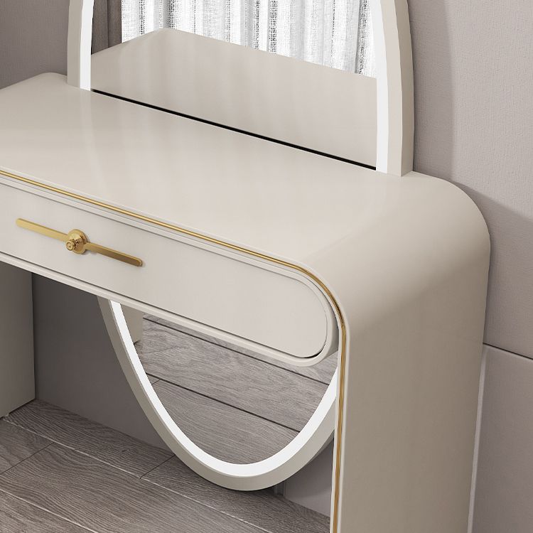 Wooden Standing Vanity Makeup Dressing Table Stool Set 1 Drawer Vanity Desk
