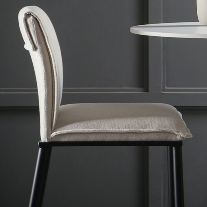 Contemporary Upholstered Counter Stool Low Back Bar Stool with Footrest