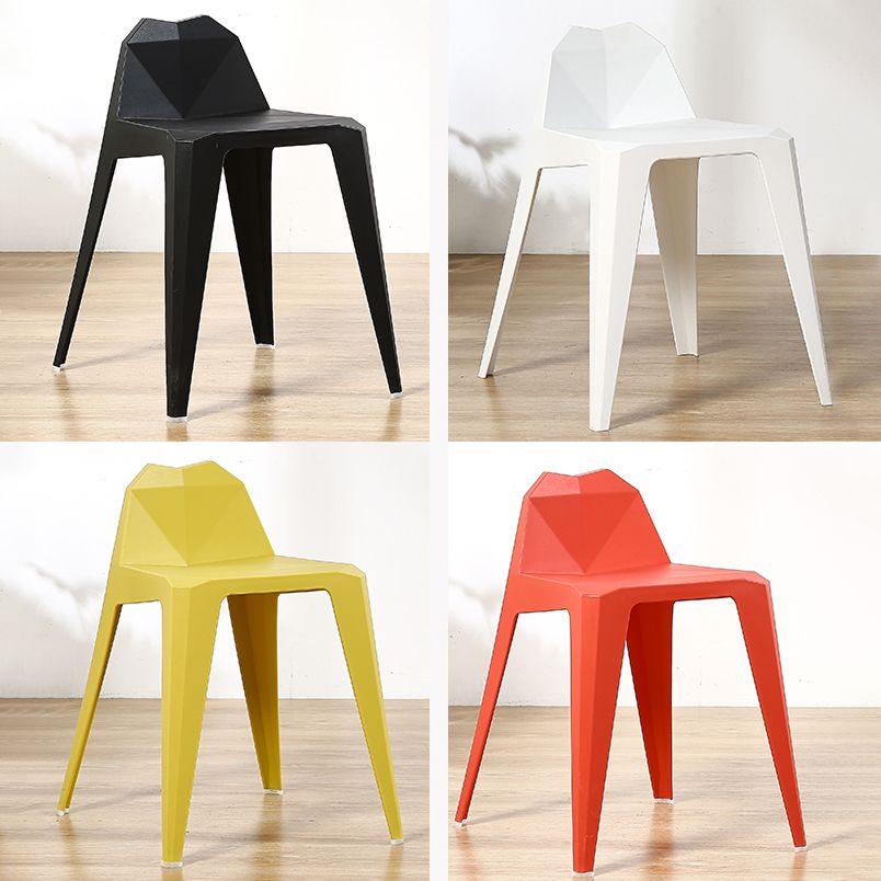 Chaise de salle à manger contemporaine à dossier solide, chaise de cuisine en plastique