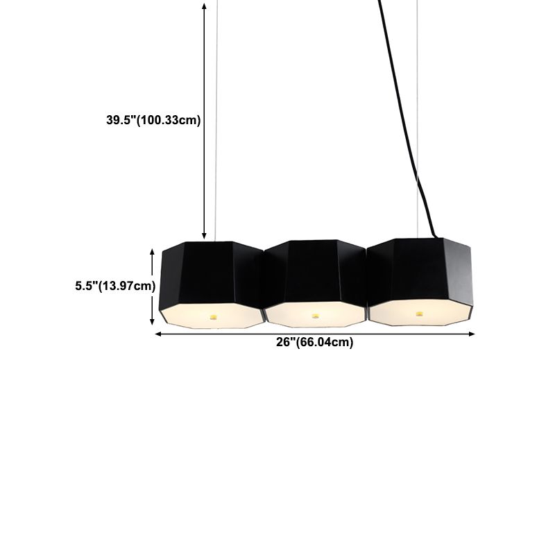 Modern Geometric Metal Kitchen Island Ceiling Light Black Island Hanging Light