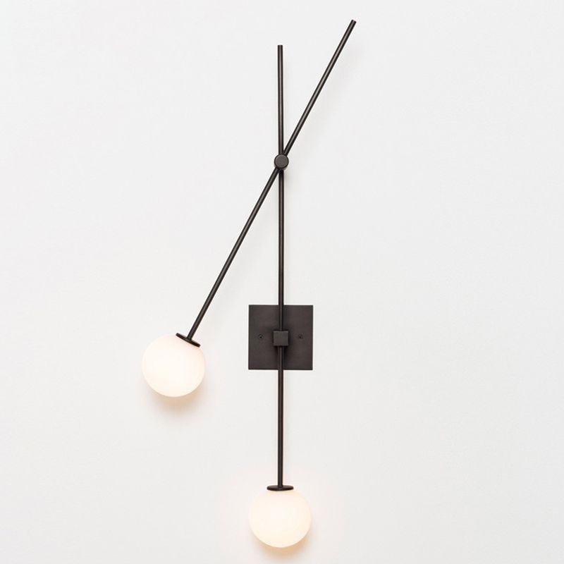 Lampada da parete in stile nordico a 2 luci con latte sfumatura sfumatura Minimalismo Linea lunghe strisce Lampada Posta Sconceo Luci