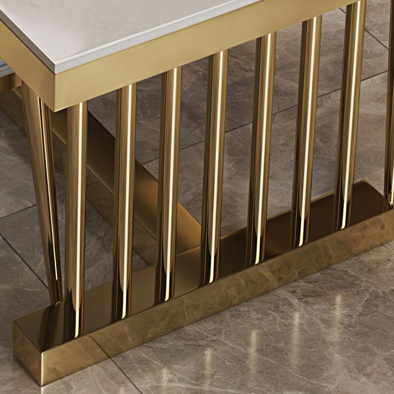 Glam Standard Kitchen Esstisch Weiß gesinterte Stein Esstisch mit Trestle Basis