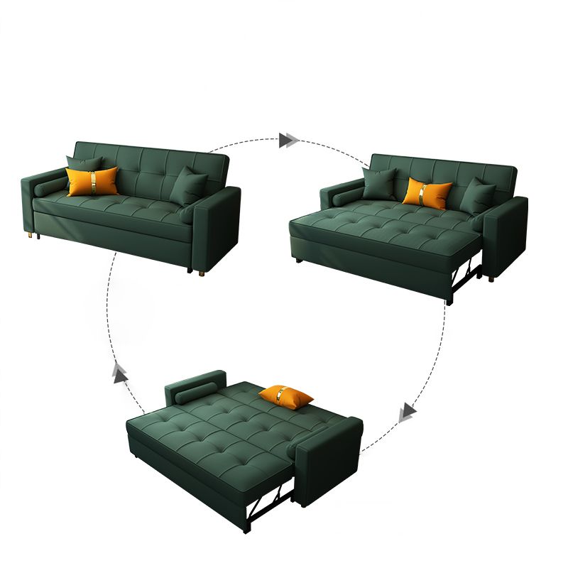 35.43 "H Linen/Fux in pelle convertibile Sleeter Square braccio trapuntato