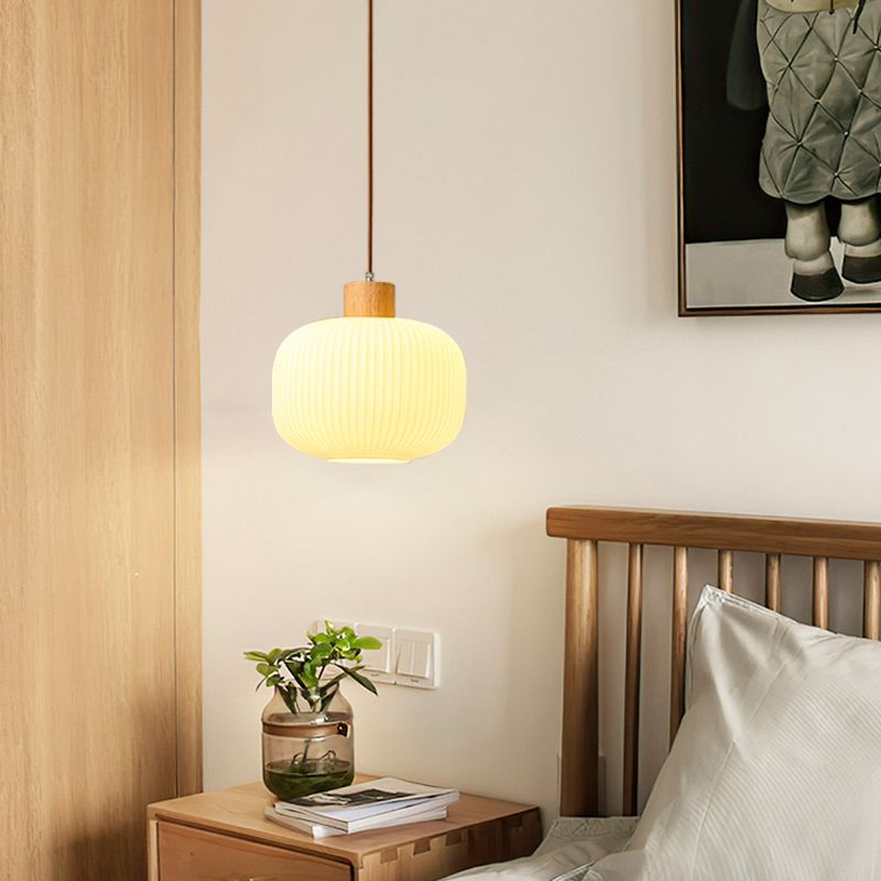 Hanging Light Fixture Modern 1-Light Suspension Pendant Lamp with Glass Shade for Restaurant