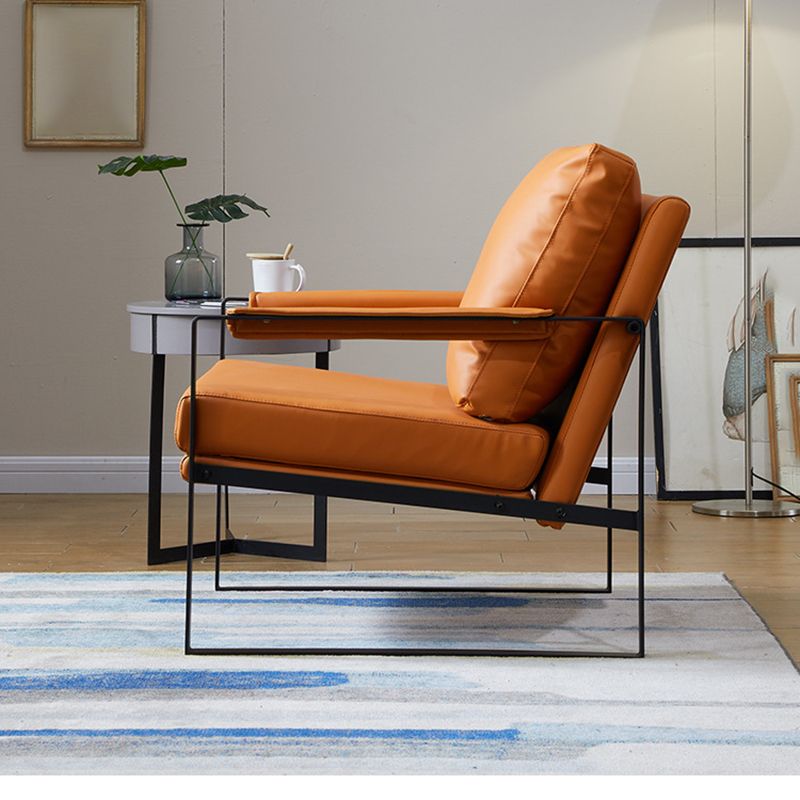 Arms Included Arm Chair Metal Frame Chair with Pillow Back for Living Room, 28.34" Wide