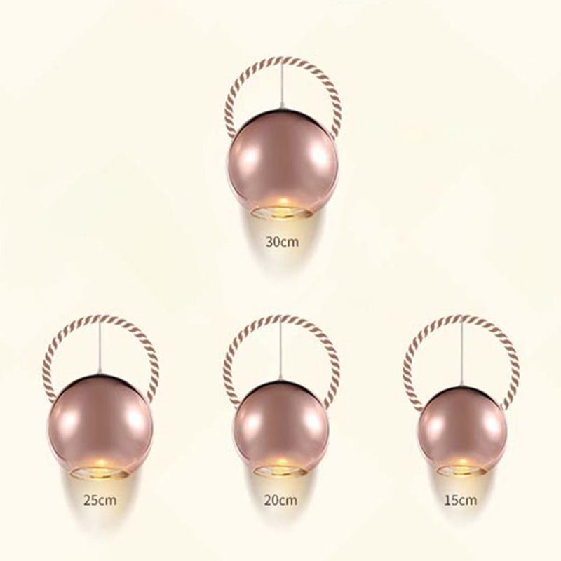 Elektroplattierte Spiegelglas Kugel Anhänger Lampe 1-Licht postmoderner Kleidungsgeschäft Dekoratives hängendes Licht