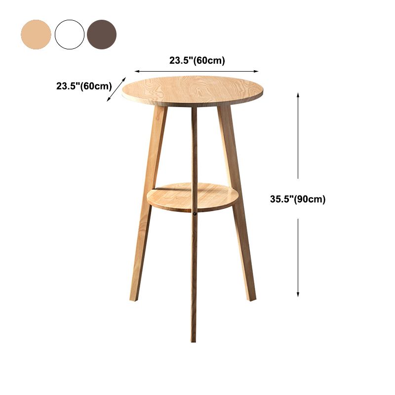Modern Style Round Bar Table Wood Top Pub Table for Dining Room