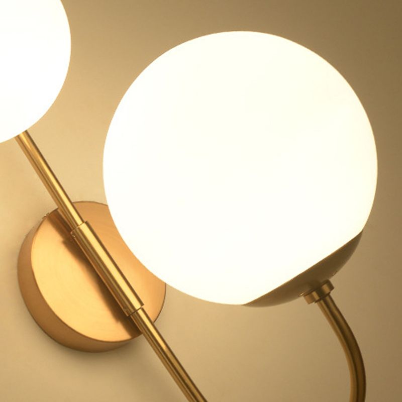 Illuminazione con applique a parete a sfera, vetro contemporaneo a 2 teste montate a parete lampada