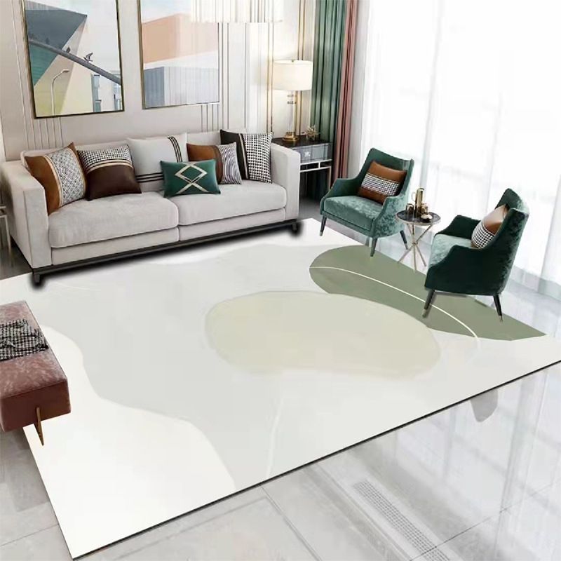 Grey Color Block Rug Polyester Nordic Rug Washable Rug for Drawing Room