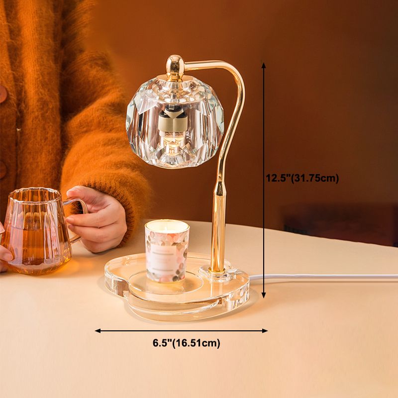 Nordic Glass Table Lamp Aromatherapy Melting Wax Desk Lamp without Candles for Bedroom