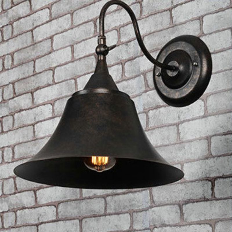 Fun a monte industriale a monte industriale di foglie di illuminazione a parete ombreggiata in metallo