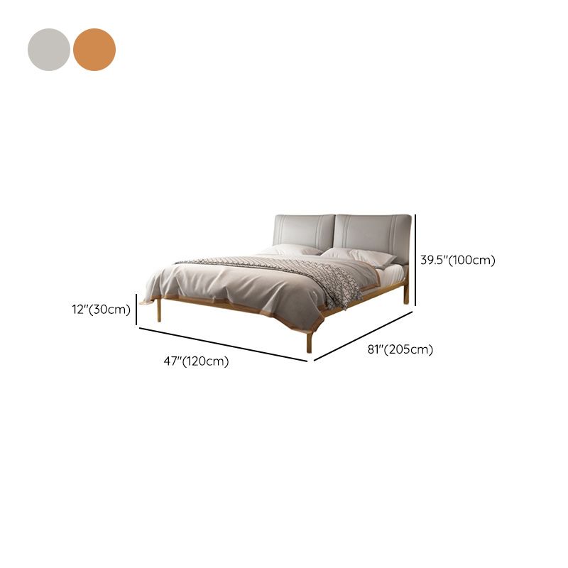 Glam Solid Color Platform Bed Metal Bed Frame with Headboard