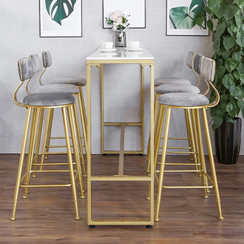 Luxurious Rectangle Bar Table Set 1/4/5/7 Pieces Sintered Stone Counter Table with Stools