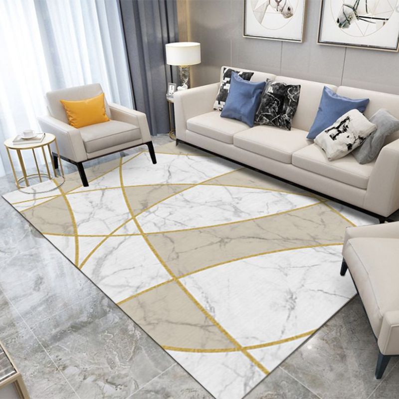 Blue Graphic Carpet Polyester Nordic Carpet Non-Slip Backing Carpet for Home Decoration