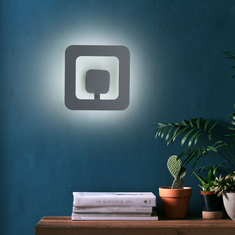 1 Light Geometric Wall Mounted Lamps Modern Style Metal Wall Sconces