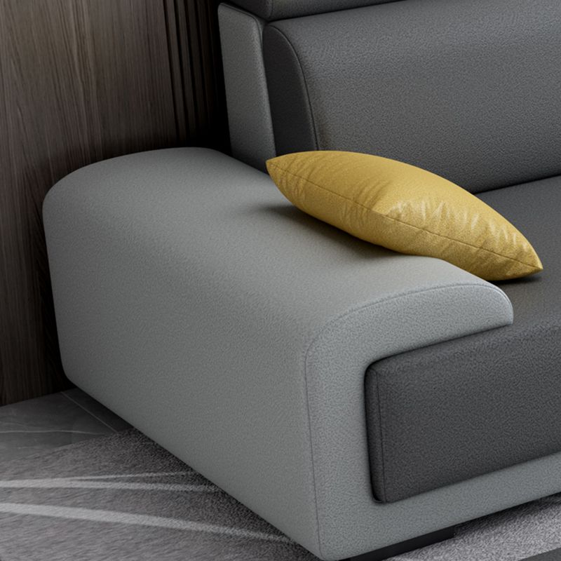 Contemporary High Back Sectionals 39.37" 4-Seater Fabric Square Arm Sofa