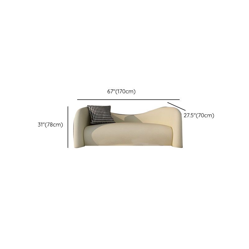Modern Tight Back Settee Solid Color Slipcovered Sofa for Bonus Room