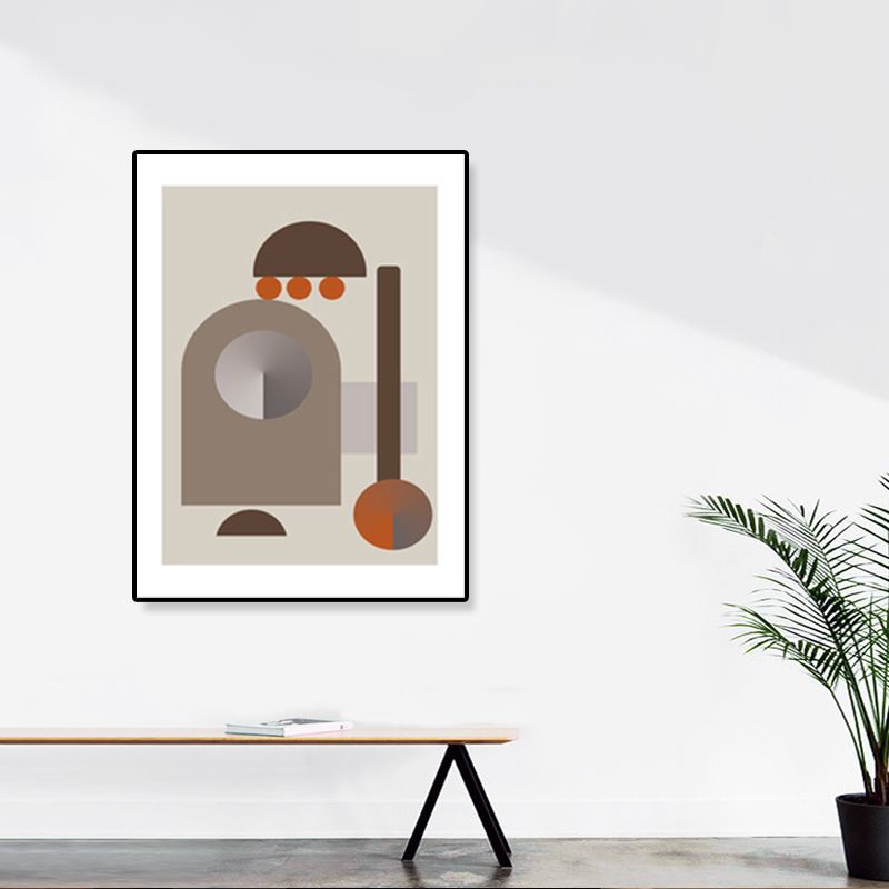 Illustration Geometric Canvas Print Textured Nordic Kitchen Wall Art in Pastel Color