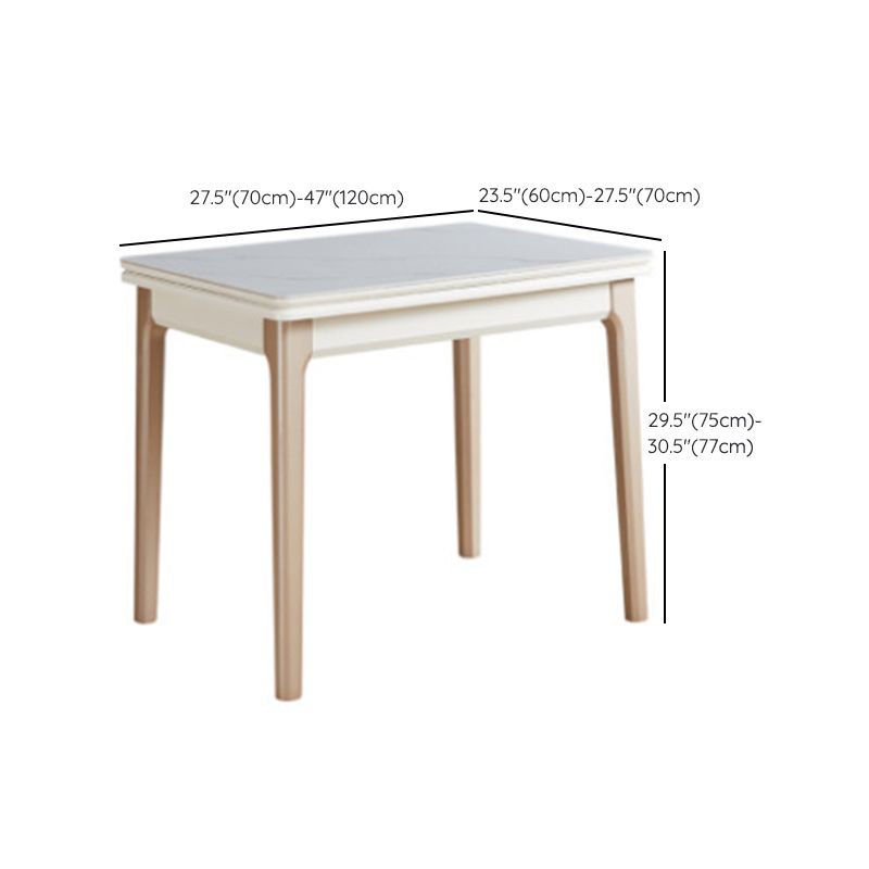 Modern Stone Scalable Dining Table Wood Legs for Dining Room