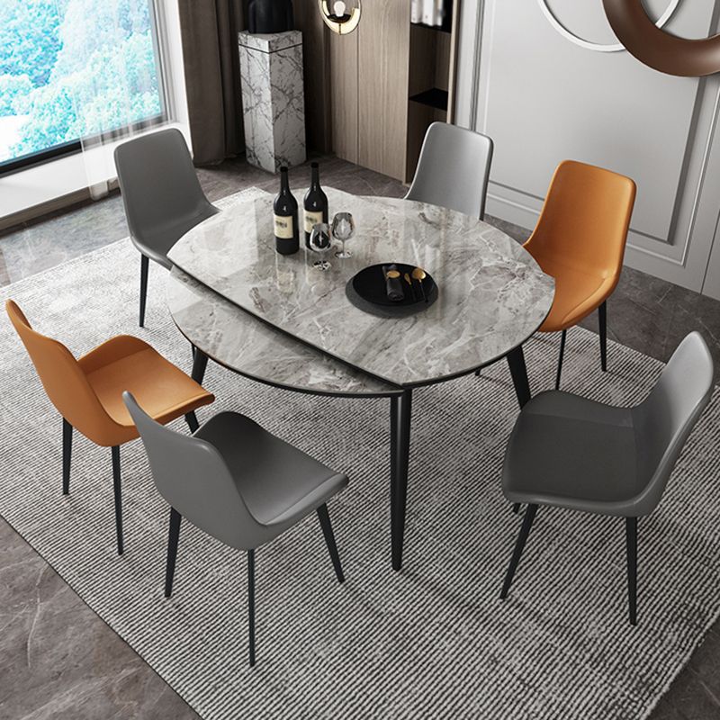 Mesa de comedor redonda contemporánea Mesa de piedra sinterizada con 4 patas de madera maciza de cenizas