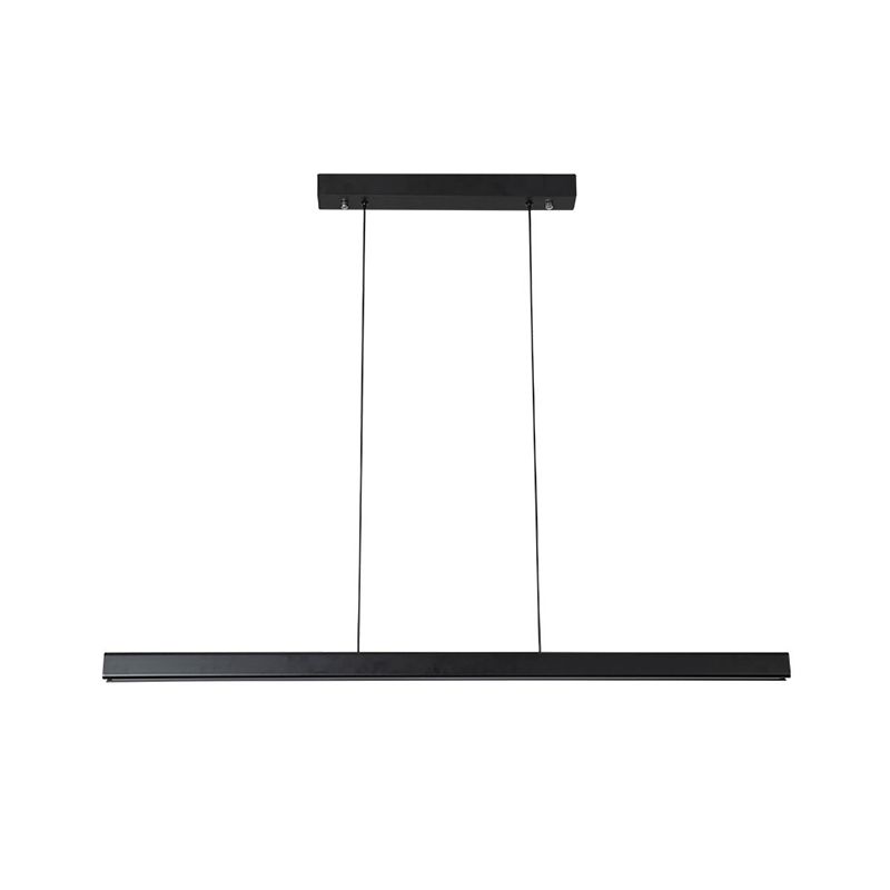 Simple Shape Hanging Island Light Modern Chandelier Light Fixture in Black for Dining Room