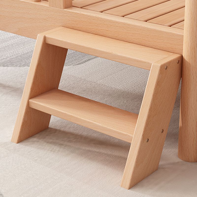 Naitural Nursery Crib with Guardrail Farmhouse Baby Crib in Solid Wood