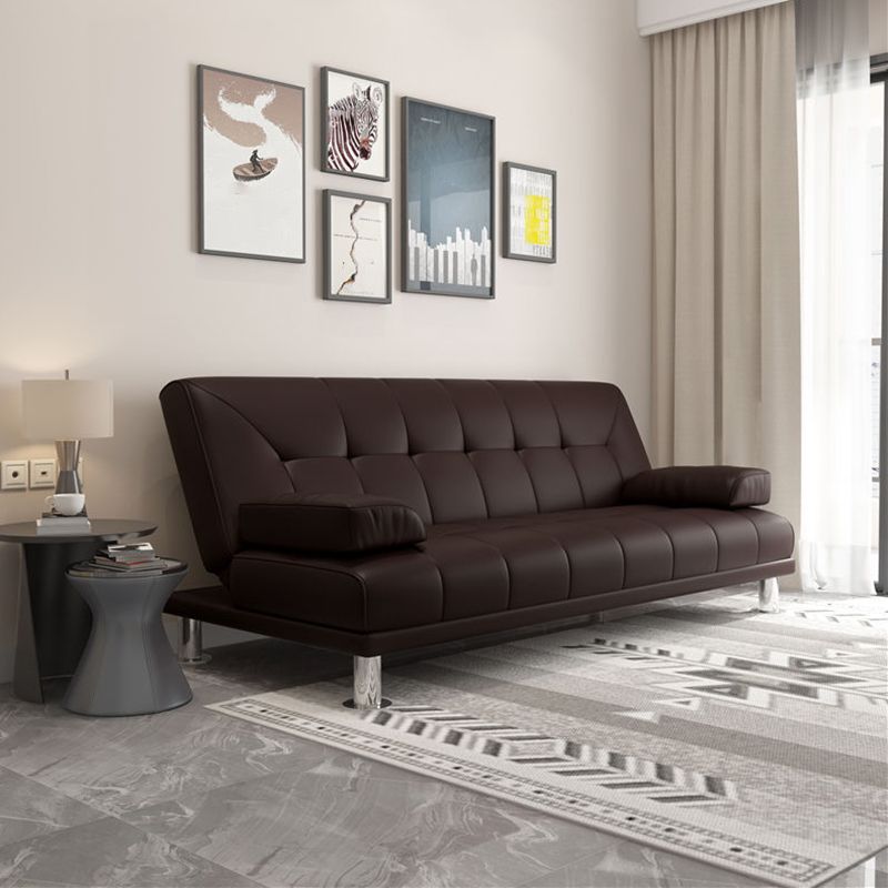 31.5"/34.6" H Faux Leather Pillow Top Arm Tufted Sofa Bed For Living Room