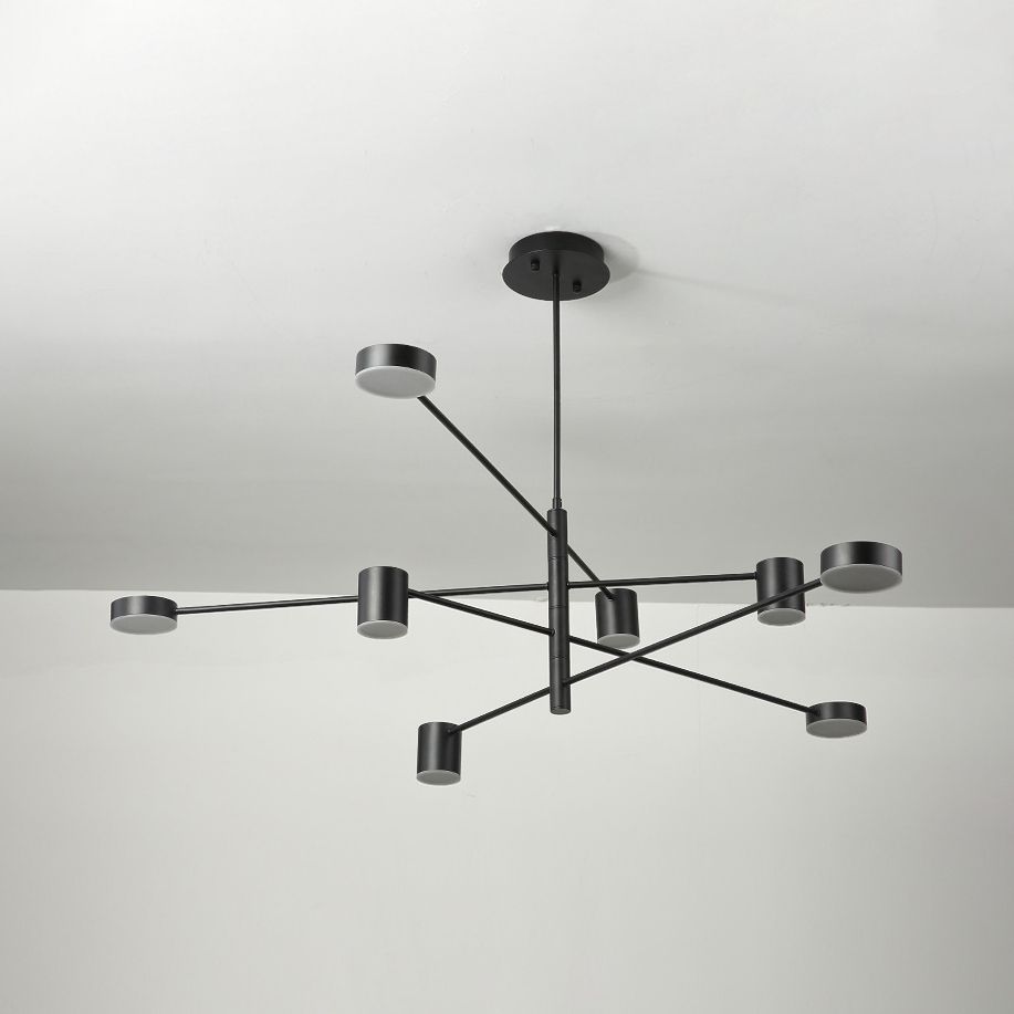 Lumo il lampadario asimmetrico multilivello in metallo semplice in stile semplice 2/4/6/8 teste in bianco/nero la luce a sospensione in bianco/bianco in calda/bianca/terza marcia