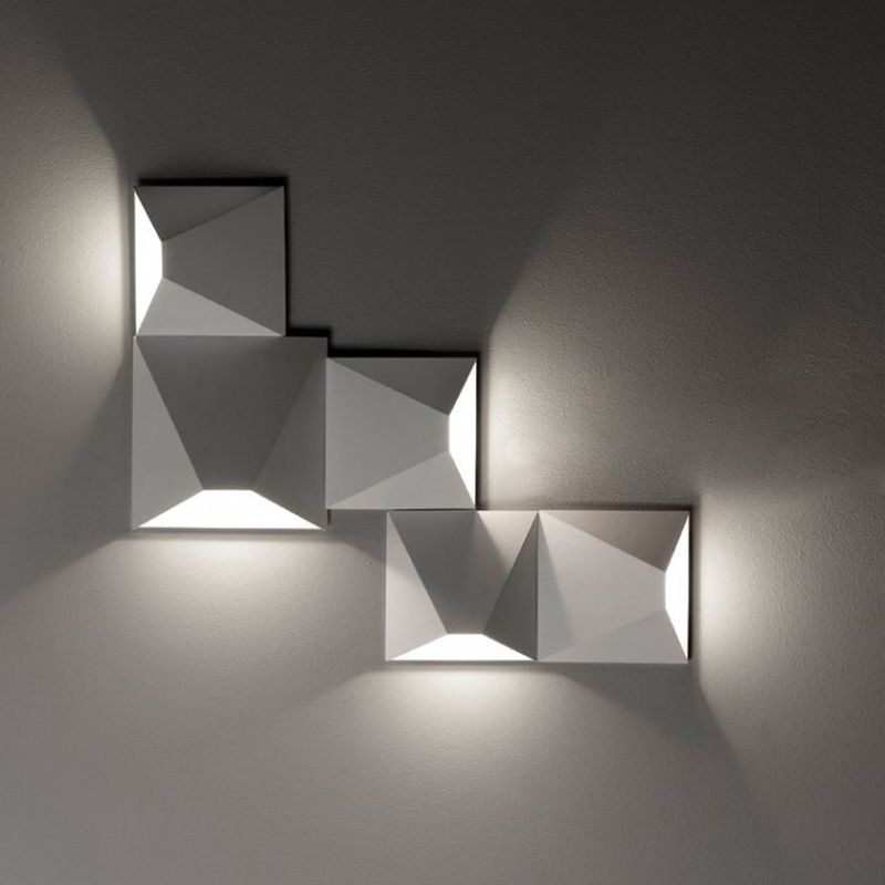 Luces de pared de pared geométricas de aluminio estilo moderno de 1 luces de pared