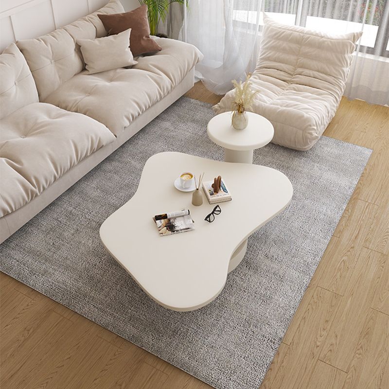 31" Wide Contemporary Coffee Table Pedestal Coffee Cocktail Table