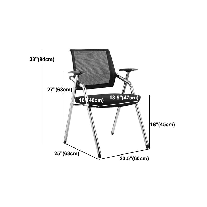 Mesh Mid Back Conference Chair Contemporary Fixed Arms Office Chair