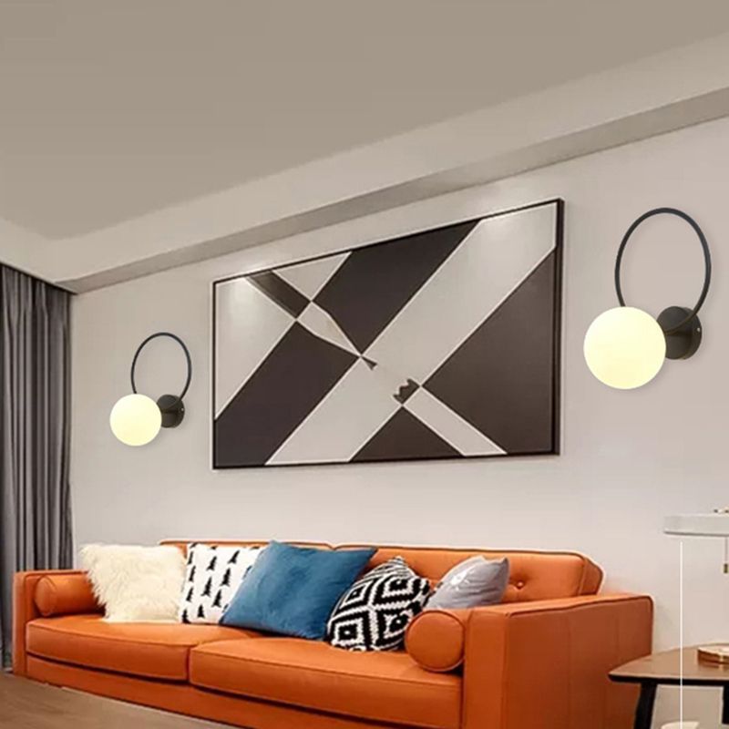 1-Light Oval Wall Sconce Modern Simple Style Glass Wall Lighting in Gold